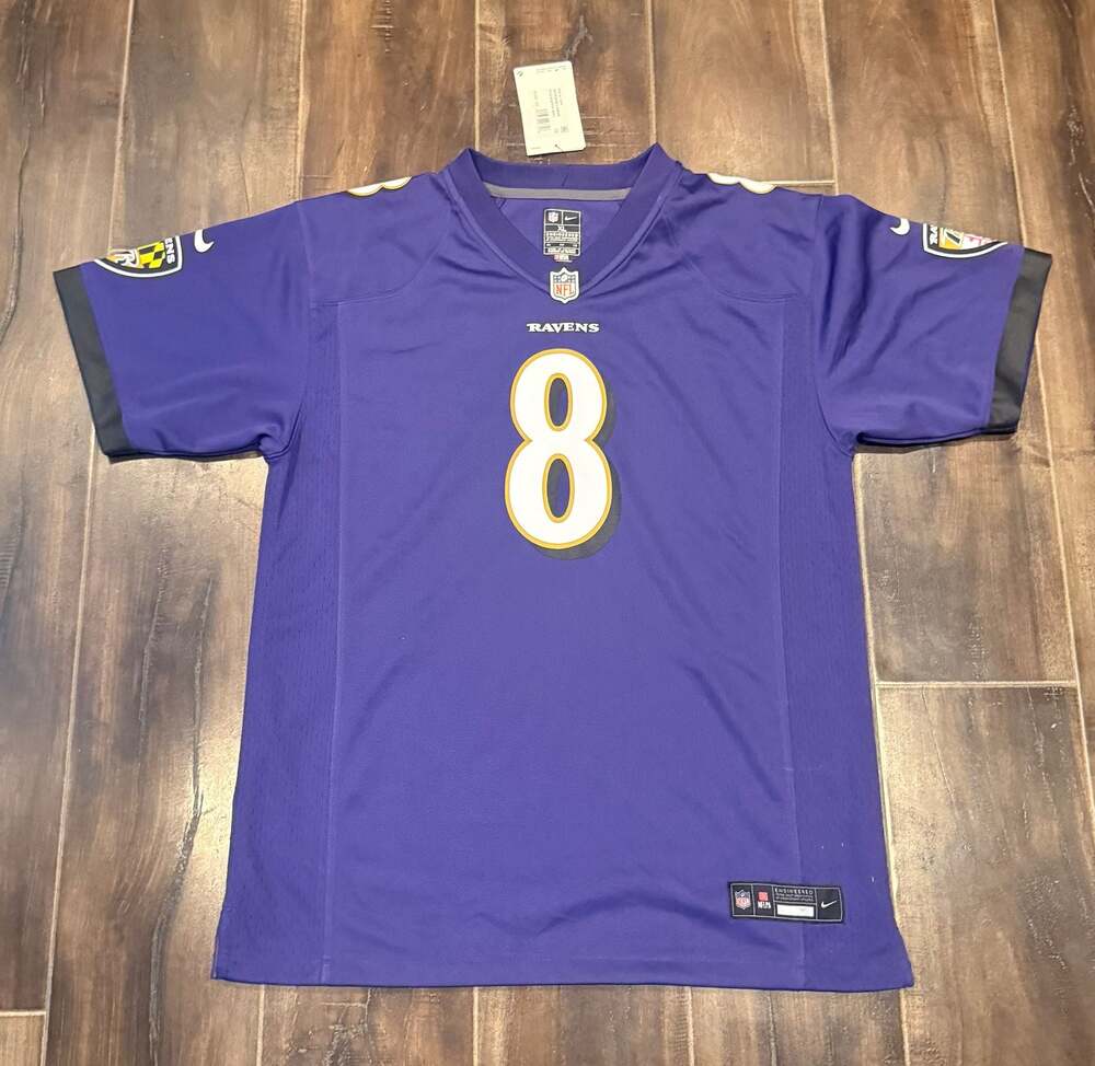 Nike Baltimore Ravens Lamar Jackson #8 Purple Game Jersey Size XL